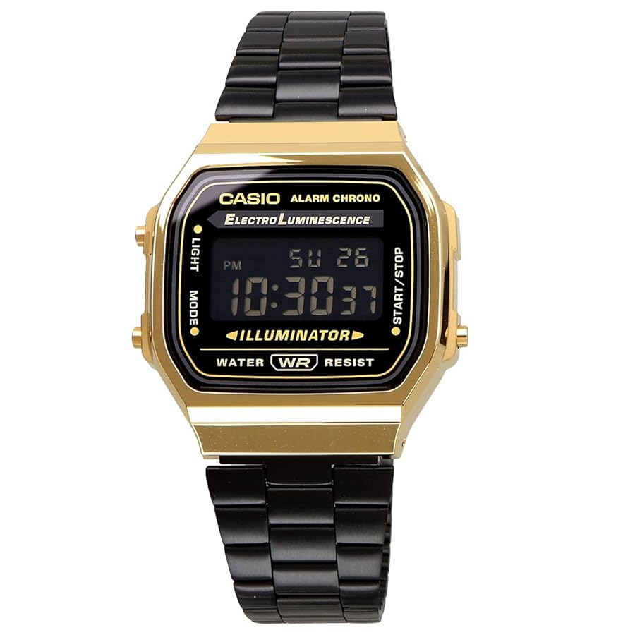 カシオ　デジタル腕時計　新品　ブラック反転液晶　ビンテージデザイン　海外モデル CASIO - カシオ デジタル腕時計 新品 ブラック反転液晶